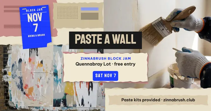 Poster wall block jam, decollage Facebook post: community event facebook post template
