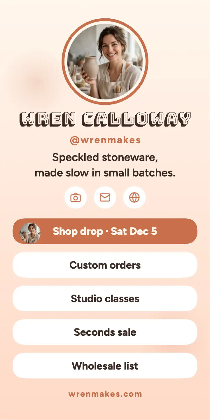 Wren Calloway potter link in bio: potter link in bio template
