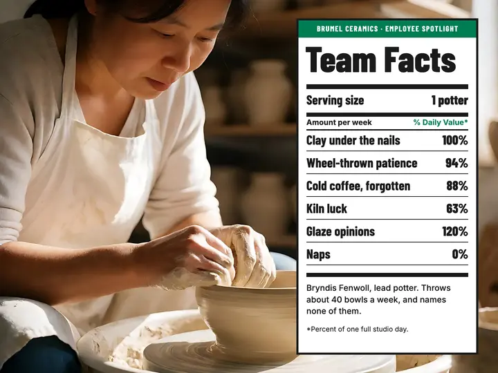Brumel Ceramics potter team facts slide template