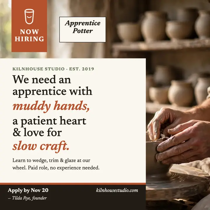 Kilnhouse Studio apprentice manifesto template