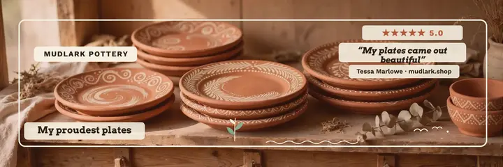 Mudlark pottery class review header template