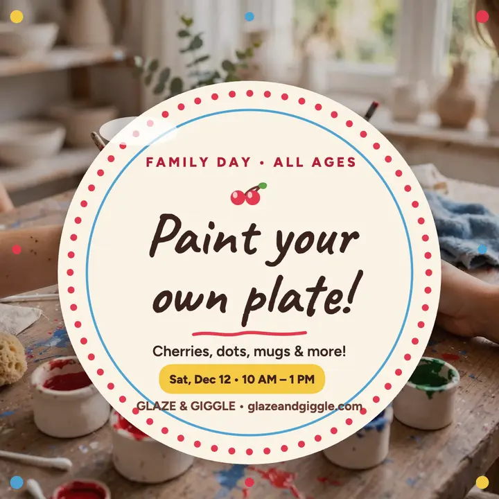 Glaze and Giggle pottery family day post template