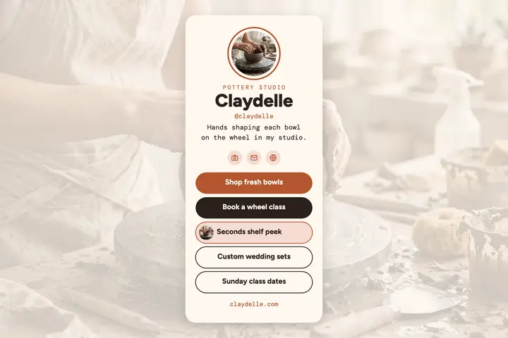 Claydelle pottery links postcard template