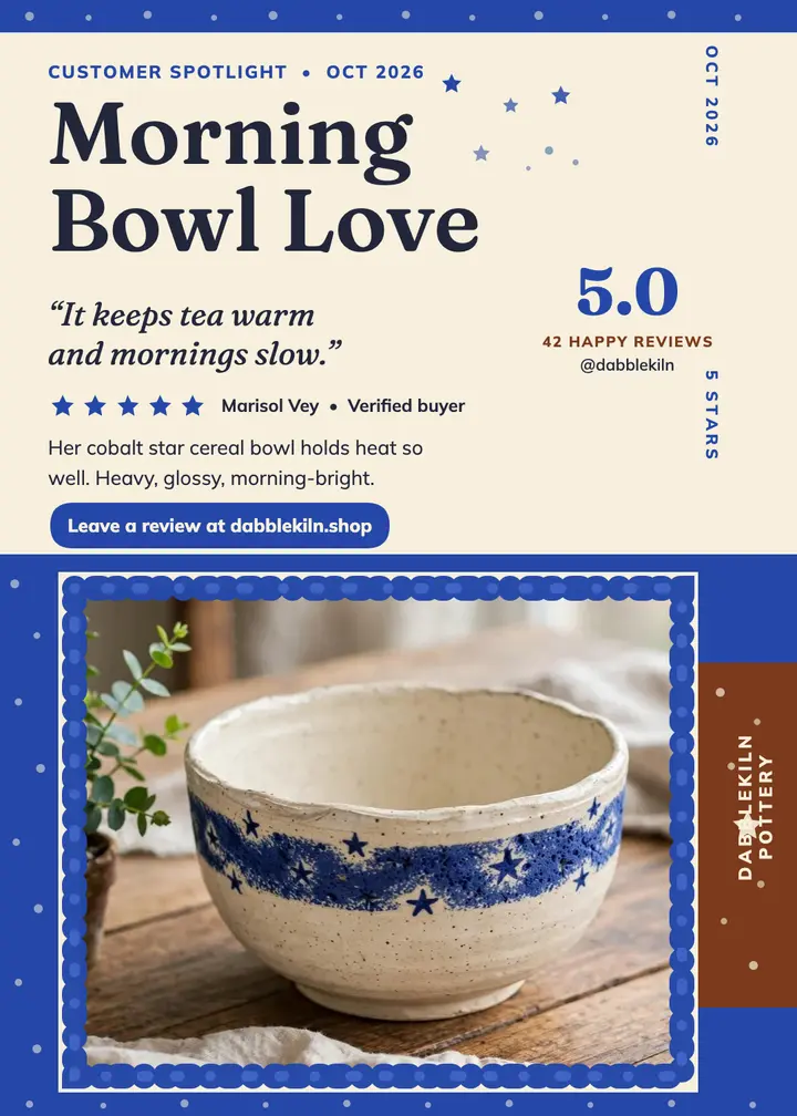 Dabblekiln Pottery review spotlight invite template