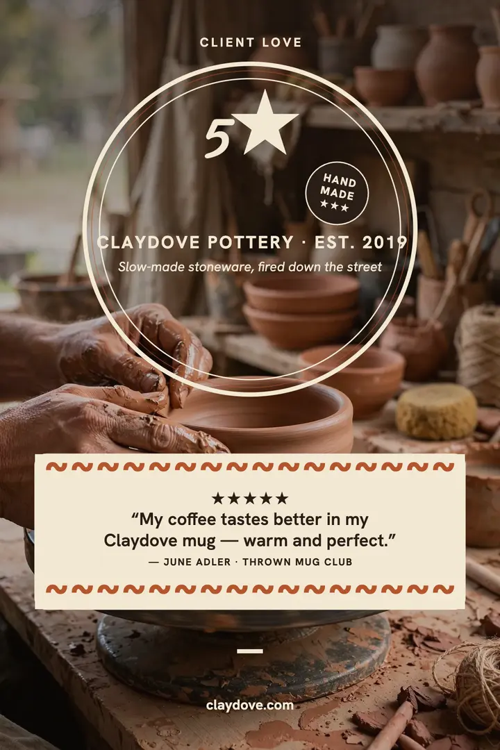 Claydove pottery review spotlight: pottery review poster template