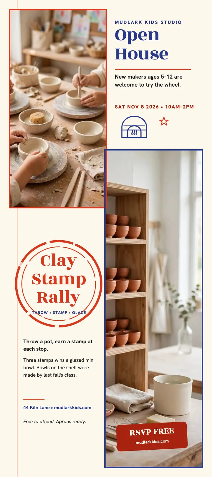 Mudlark Kids stamp rally open house card template