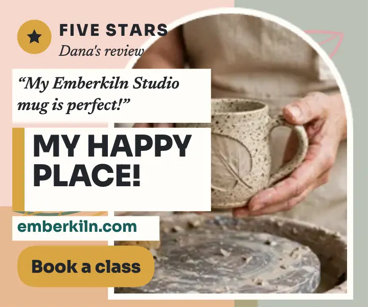 Emberkiln Studio review spotlight ad: pottery review ad template