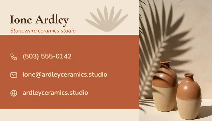 Ardley Ceramics sun shadow business card template