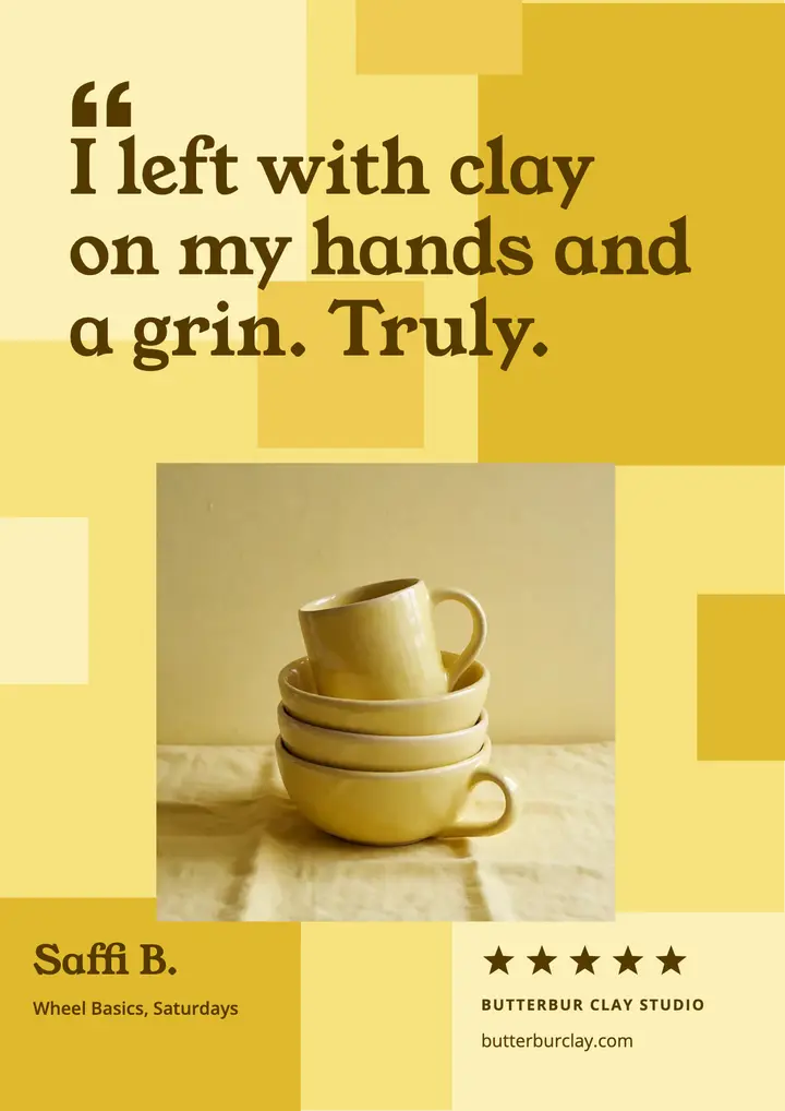 Butterbur Clay Studio testimonial flyer template