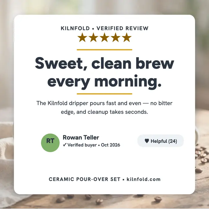 Kilnfold pour-over set review card template