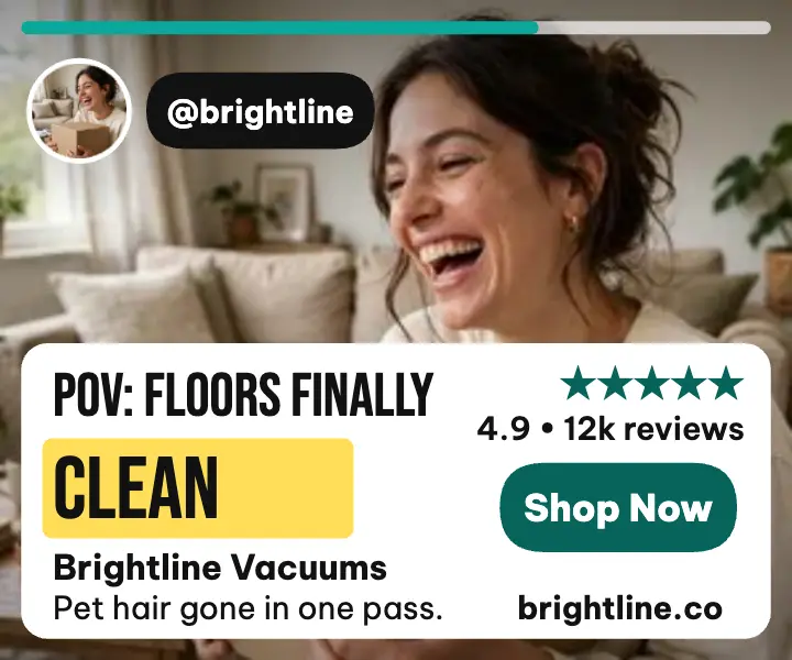 Brightline POV clean floors review ad template