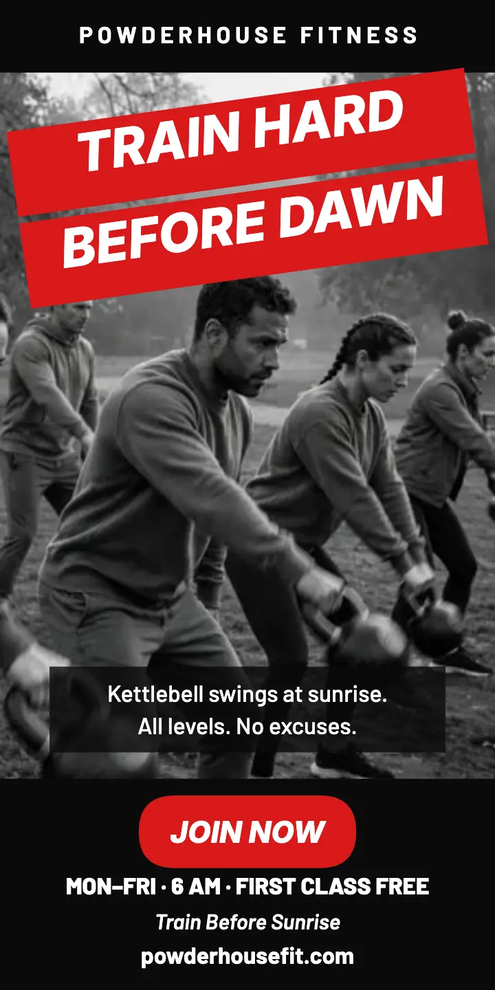 Powderhouse dawn bootcamp red bar ad template
