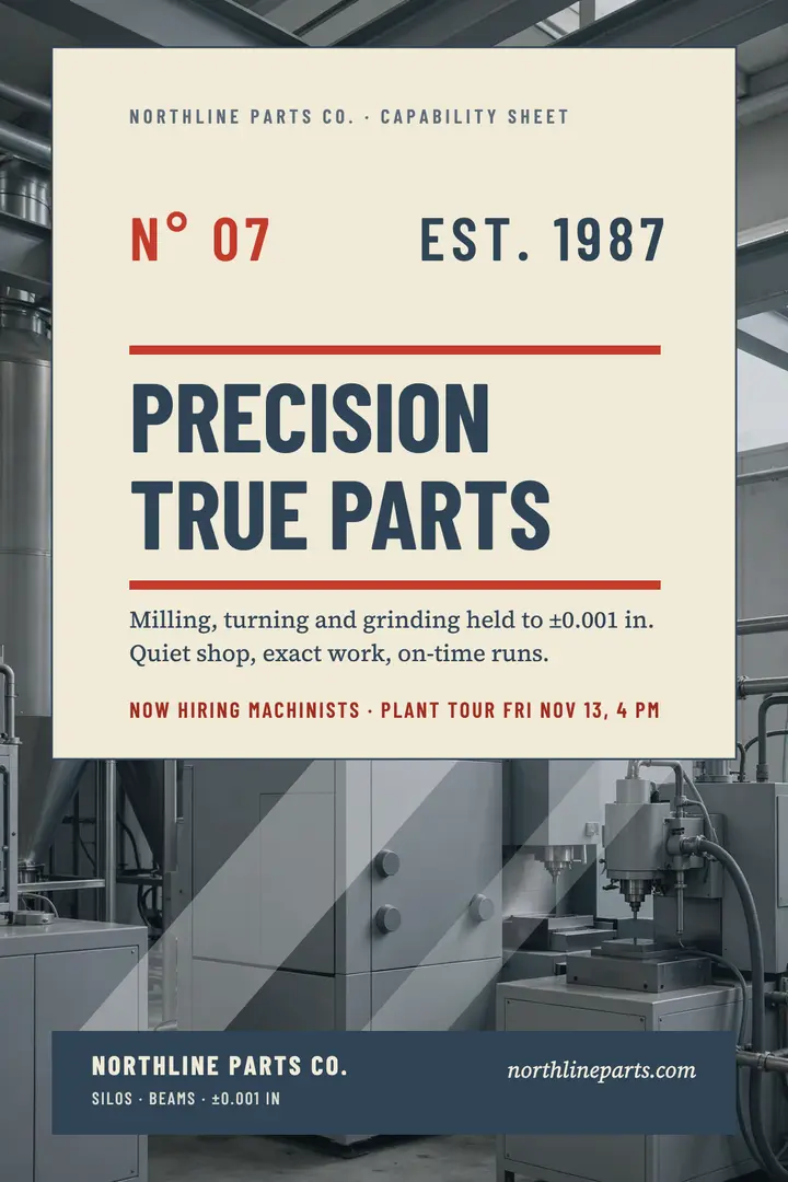 Northline Parts precision hiring poster template