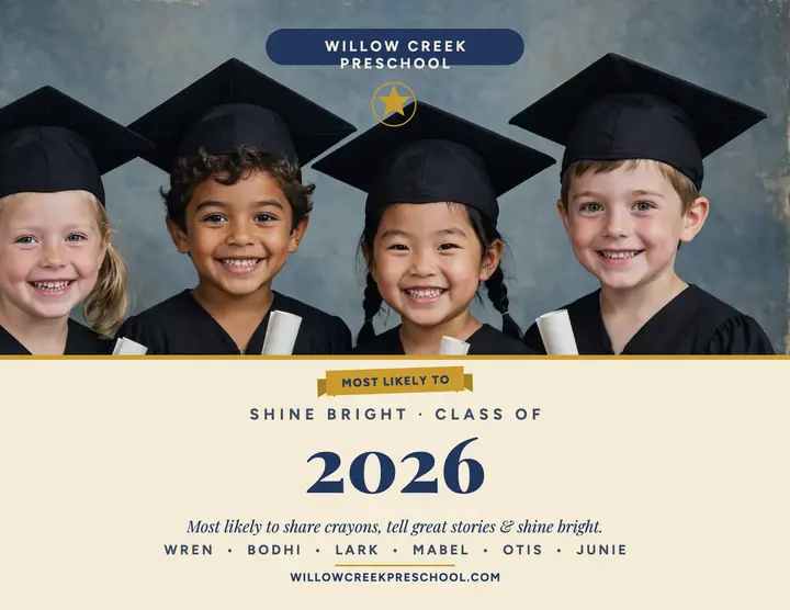 Willow Creek preschool graduation superlative: preschool graduation flyer template