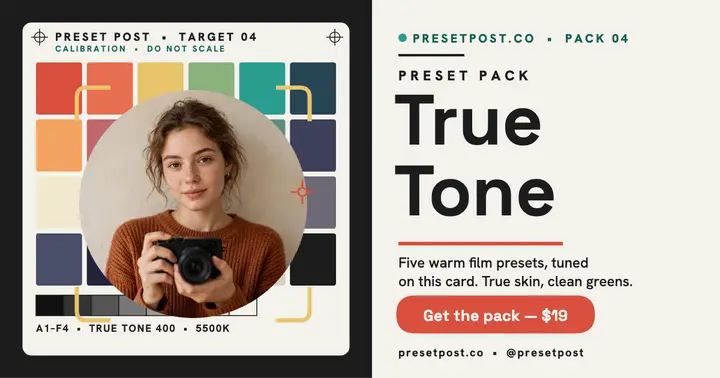 Preset Post True Tone calibration post template