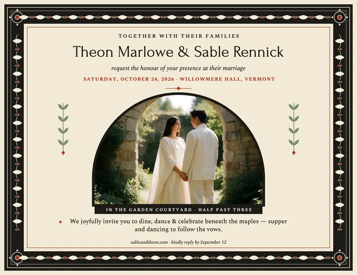Marlowe Rennick private-press invitation template