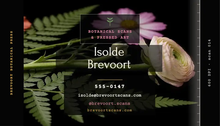 Brevoort Botanical Press scanography business card template