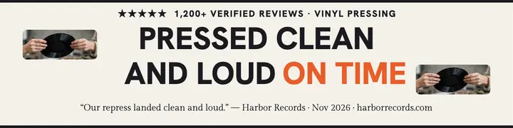 Pressed clean and loud vinyl testimonial banner template