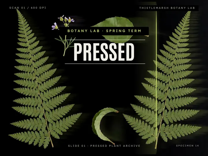 Pressed plants botany lab title slide: botany lab title slide template