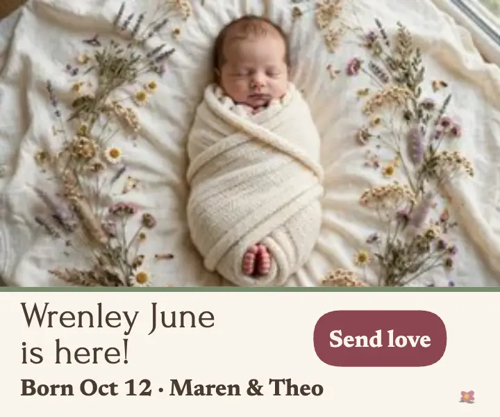 Wrenley June baby announcement ad template