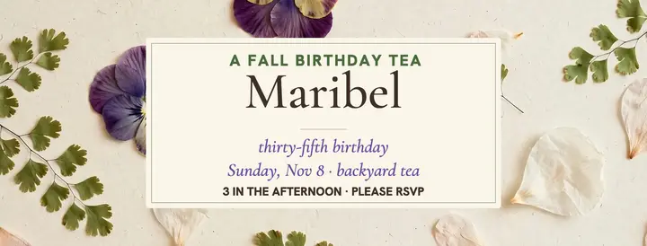 Maribel fall birthday tea pressed cover template