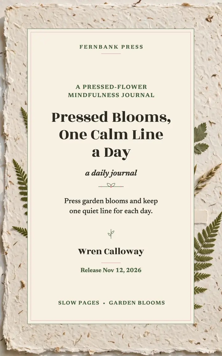 Pressed blooms calm journal ebook cover template