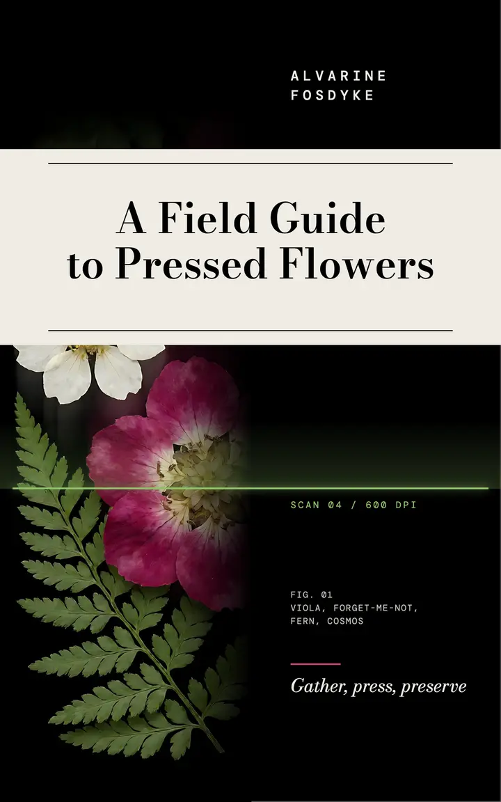 Pressed flower field guide ebook cover template
