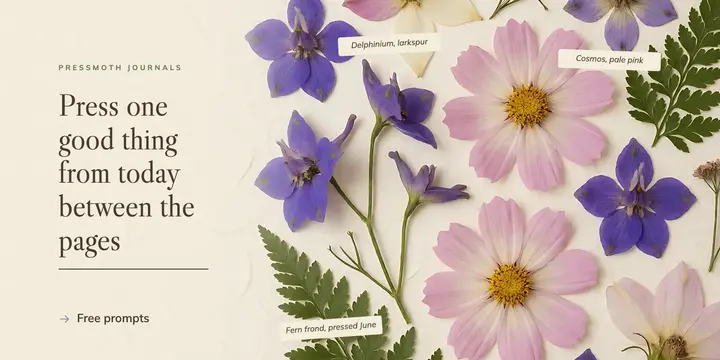 Pressed flower gratitude journal prompt post: gratitude journal prompt post template