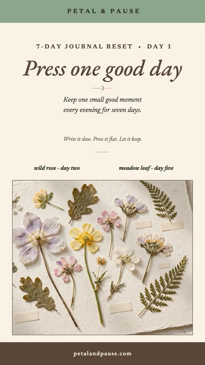 Petal and Pause pressed journal story template