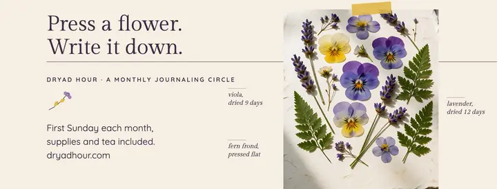 Pressed flower journaling circle Facebook cover: journaling circle facebook cover template