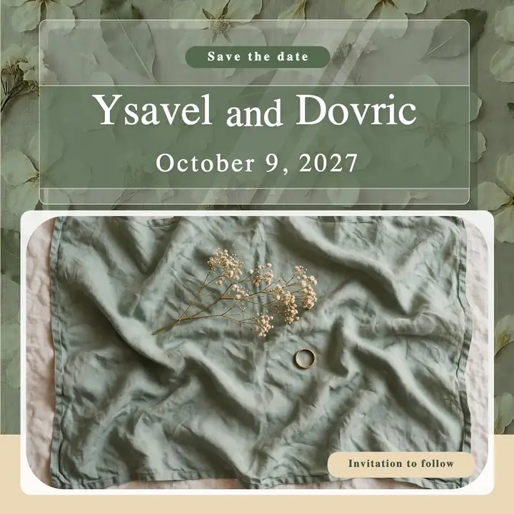 Ysavel and Dovric acrylic save the date template