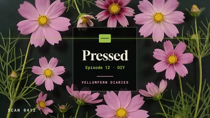 Pressed flowers tutorial thumbnail, scanography template