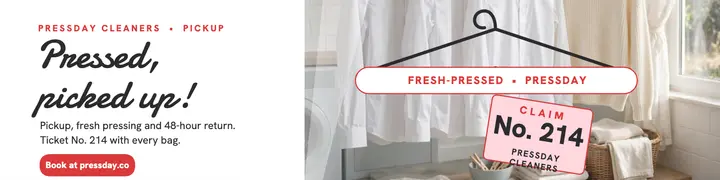 Pressday pickup pressed shirts banner: dry cleaner linkedin banner template