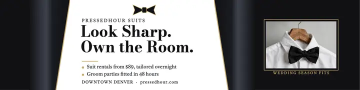 Pressedhour Suits wedding rental banner template