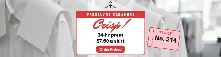 Presslyne Cleaners pressed shirts billboard template