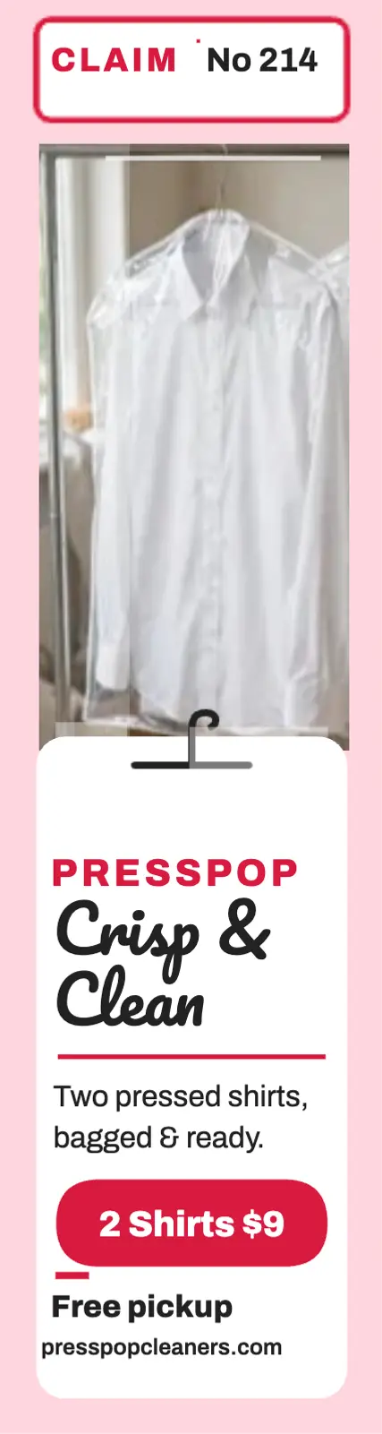 Presspop dry cleaner skyscraper ad template