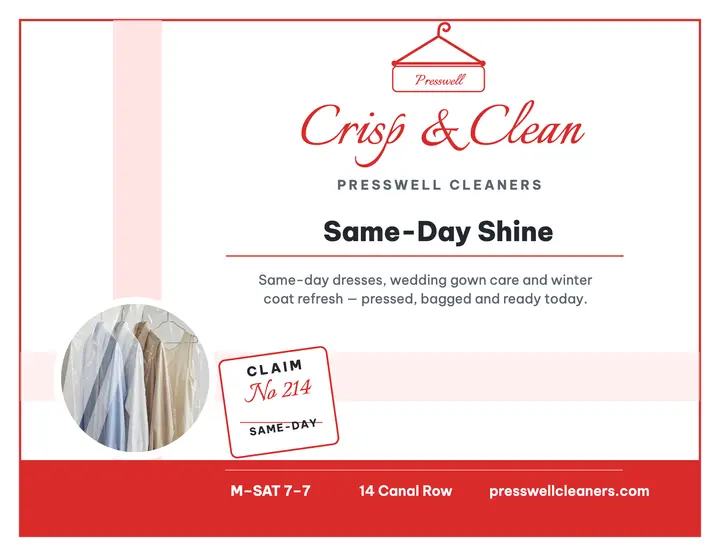 Presswell same-day cleaner flyer template