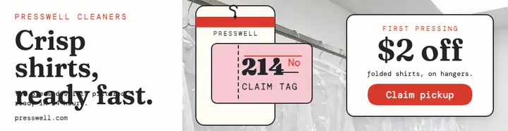 Presswell Cleaners pressed shirts billboard template