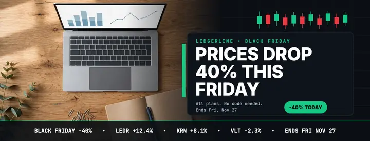 Ledgerline Black Friday price drop cover: black friday fintech cover template