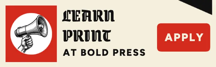 Bold Press print apprentice mobile ad: print apprentice ad template