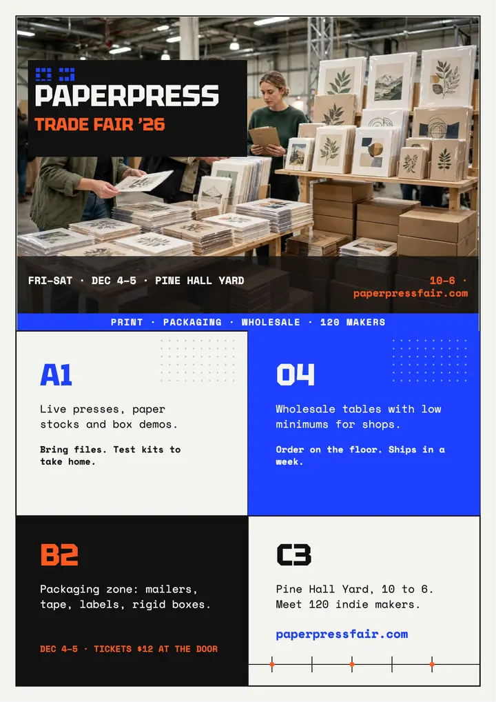 Paperpress print and packaging fair flyer template