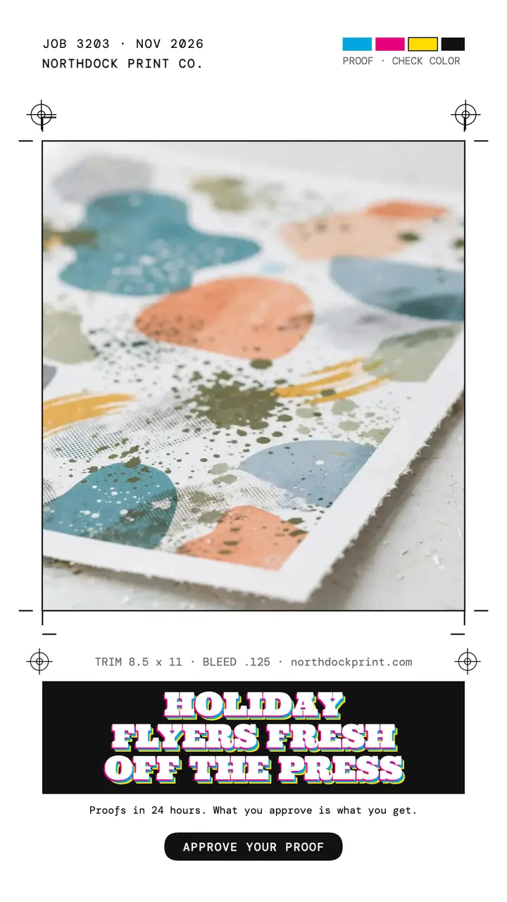 Northdock Print proof story ad template