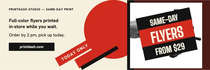 Printdash Studio same-day flyer rush header template