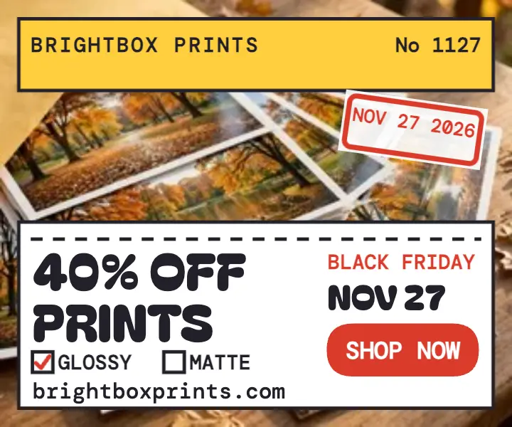 Brightbox Black Friday print sale envelope ad template