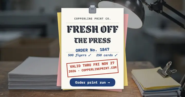 Copperline Print work docket promo template