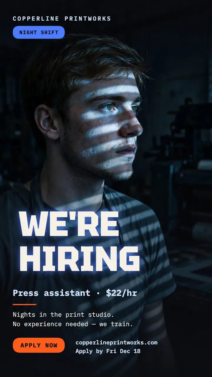 Copperline night shift hiring story template
