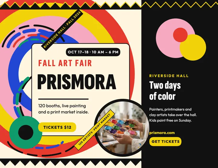 Prismora fall art fair flyer: fall art fair flyer template