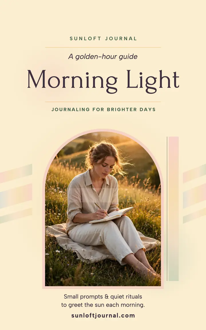 Sunloft morning journaling guide cover: wellness ebook cover template