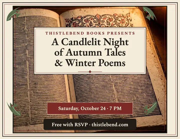 Thistlebend reading night private press flyer: reading night flyer template