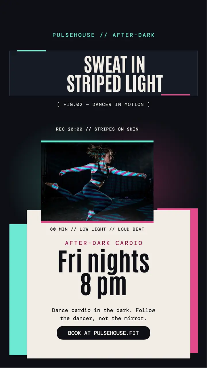 Pulsehouse after-dark cardio story template